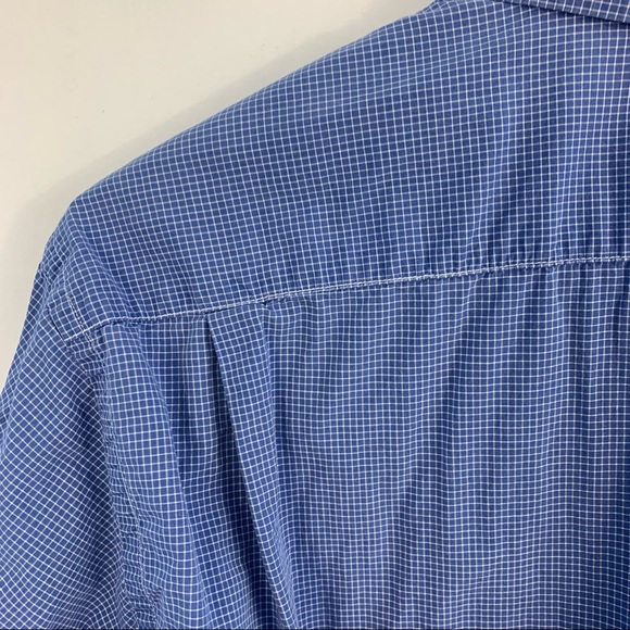 Gitman Bros Shirt Vintage Mens Made In USA Blue Plaid Gingham LS Button Up 16/34 - Picture 2 of 8